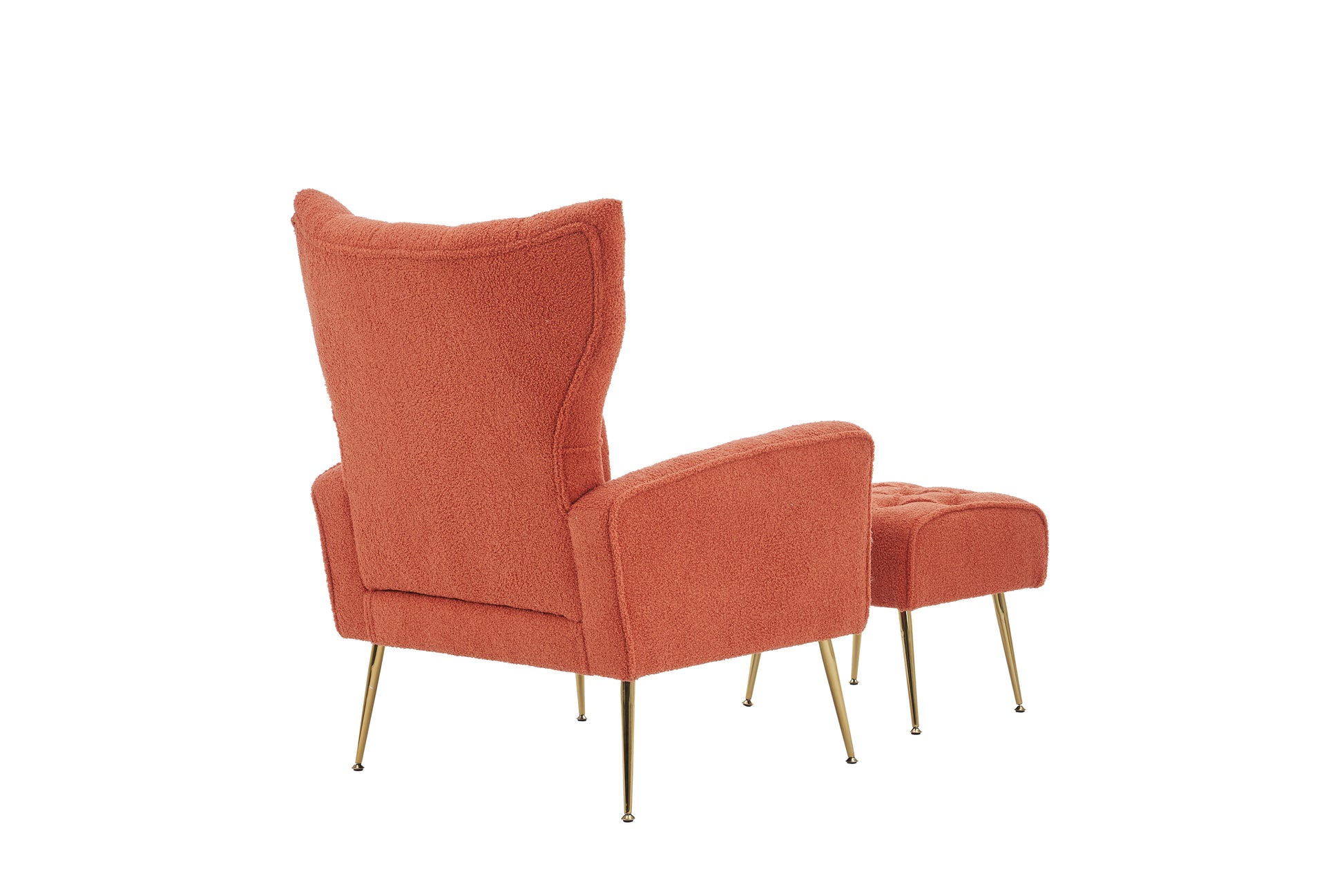 Modern Accent Chair With Ottoman, Comfy Armchair For Living Room, Bedroom, Apartment, Office Brick Red Brick Red Primary Living Space Classic Polyester