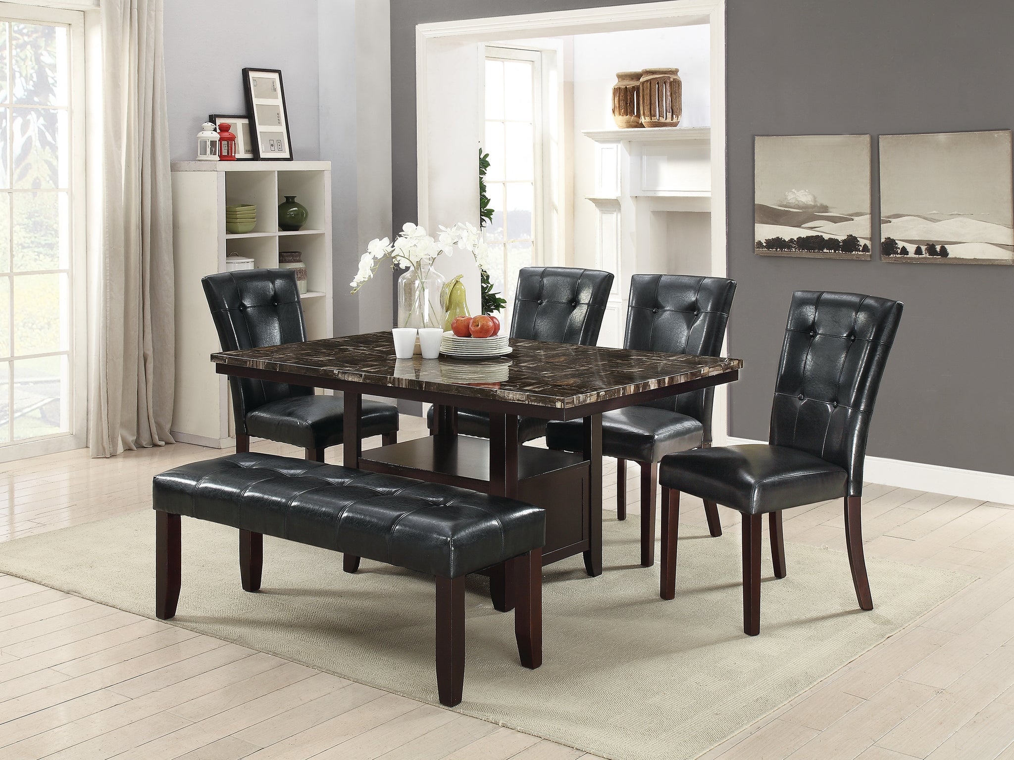 Dining Room Furniture 6pc Counter Height Dining Set