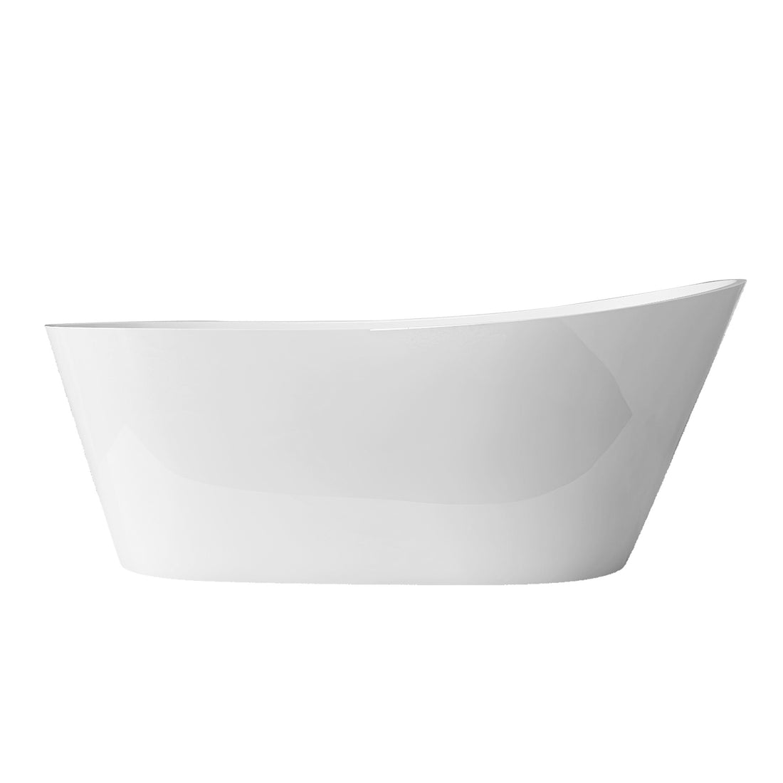 67" Acrylic Free Standing Tub Classic Oval Shape Soaking Tub, Adjustable Freestanding Bathtub With Integrated Slotted Overflow And Chrome Pop Up Drain Anti Clogging Gloss White Gloss White Oval Bathroom Freestanding Tubs Polished 61 69 In Modern Soaking