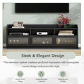 Sleek & Modern Design Tv Stand With Acrylic Board Door, Chic Elegant Media Console For Tvs Up To 65