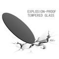 36 Inch Round Tempered Glass Table Top Black Glass 1 4