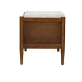 Accent Bench With Storage And Upholstered Cushion Walnut Brown Polyester