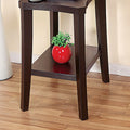 Livingroom Chairside Table, Small Display Table With Bottom Shelve In Red Cocoa Espresso Particle Board