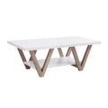 Id Usa 223051 X2 Coffee End Table 2Pc White & Dark Taupe White Particle Board