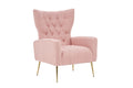 Modern Accent Chair With Ottoman, Comfy Armchair For Living Room, Bedroom, Apartment, Office Pink Pink Primary Living Space Classic Polyester