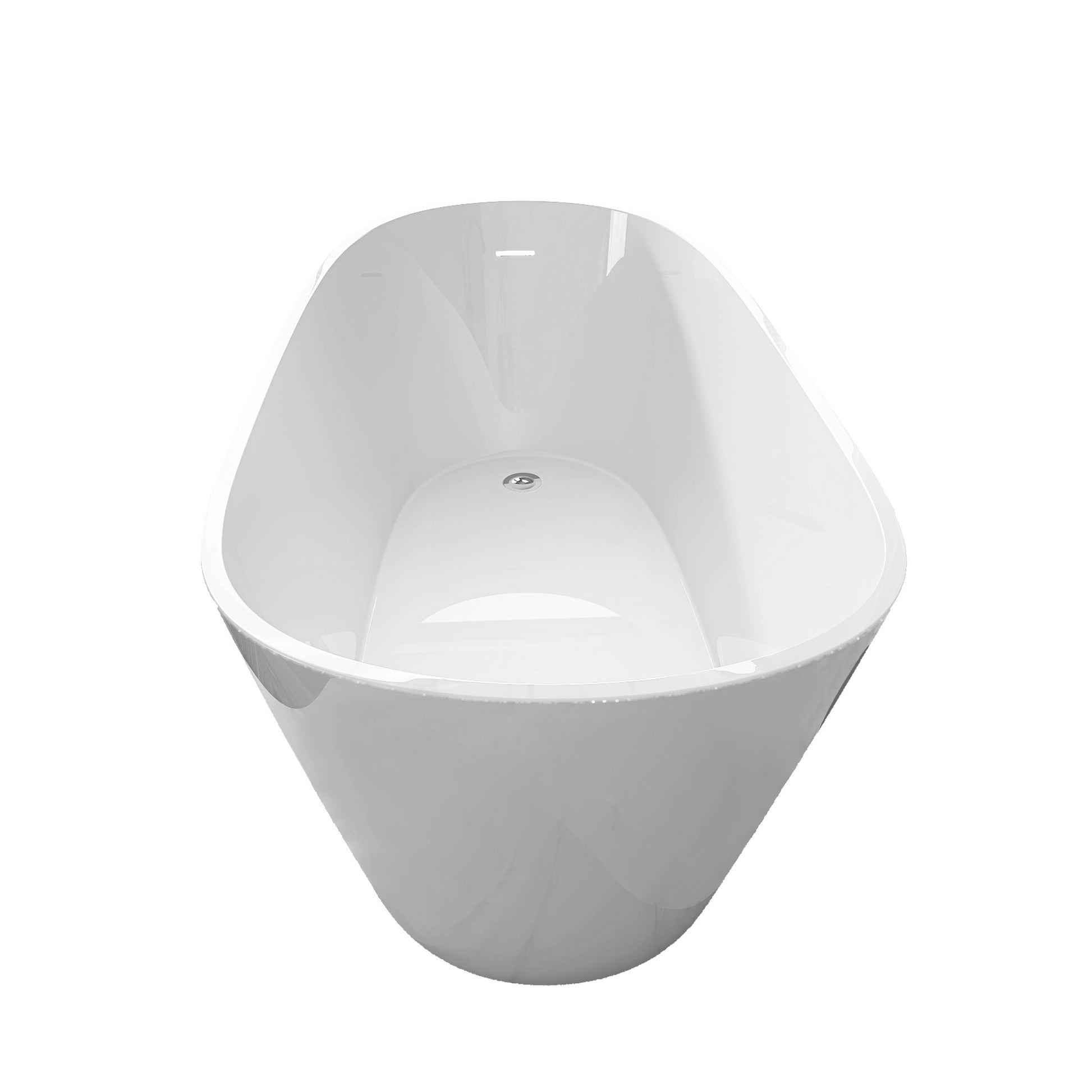 67" Acrylic Free Standing Tub Classic Oval Shape Soaking Tub, Adjustable Freestanding Bathtub With Integrated Slotted Overflow And Chrome Pop Up Drain Anti Clogging Gloss White Gloss White Oval Bathroom Freestanding Tubs Polished 61 69 In Modern Soaking