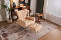Modern Accent Chair With Ottoman, Comfy Armchair For Living Room, Bedroom, Apartment, Office Nude Cream Primary Living Space Classic Polyester
