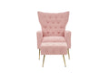 Modern Accent Chair With Ottoman, Comfy Armchair For Living Room, Bedroom, Apartment, Office Pink Pink Primary Living Space Classic Polyester