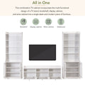 Chic Elegant Entertainment Wall Unit With Tall Cabinets, Modern Tv Console Table For Tvs Up To 65