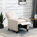 Coolmore Modern Comfortable Upholstered Leisure Chair Recliner Chair For Living Room Beige Velvet