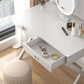 Computer Desk With Storage,Solid Wood Desk With Drawers, Modern Study Table For Home Office,Small Writing White Solid Wood Mdf