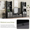 Chic Elegant Entertainment Wall Unit With Tall Cabinets, Modern Tv Console Table For Tvs Up To 65