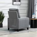 Coolmore Modern Comfortable Upholstered Leisure Chair Recliner Chair For Living Room Gray Velvet