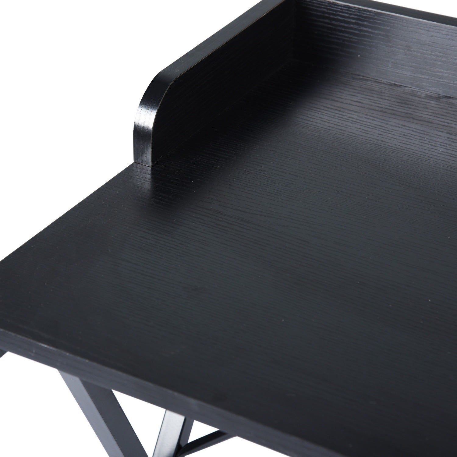 39.4"L Rectangular Computer Desk, Writing Desk full black-office-poplar-rectangular-mdf-metal & wood
