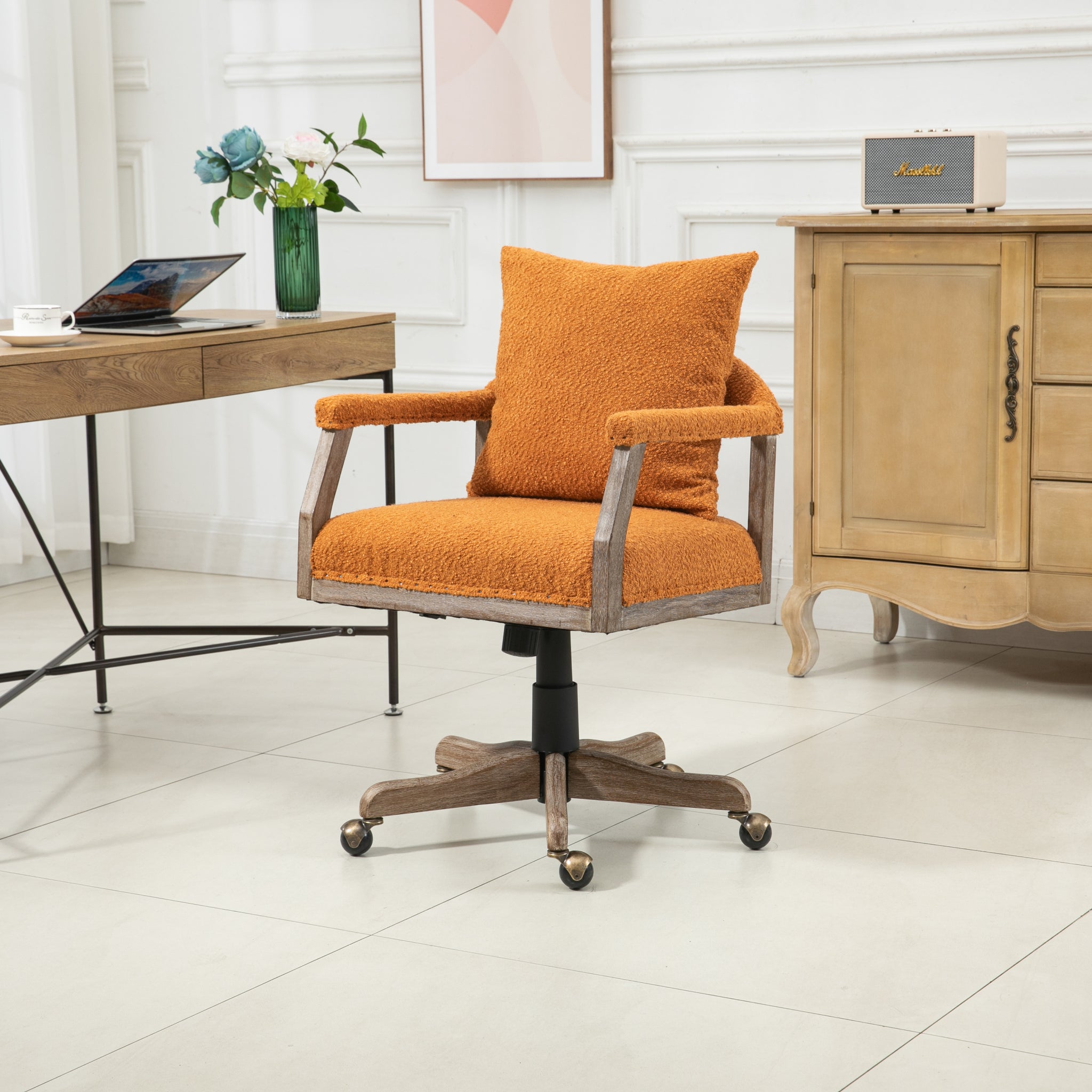 COOLMORE Computer Chair Office Chair Adjustable Swivel orange-boucle