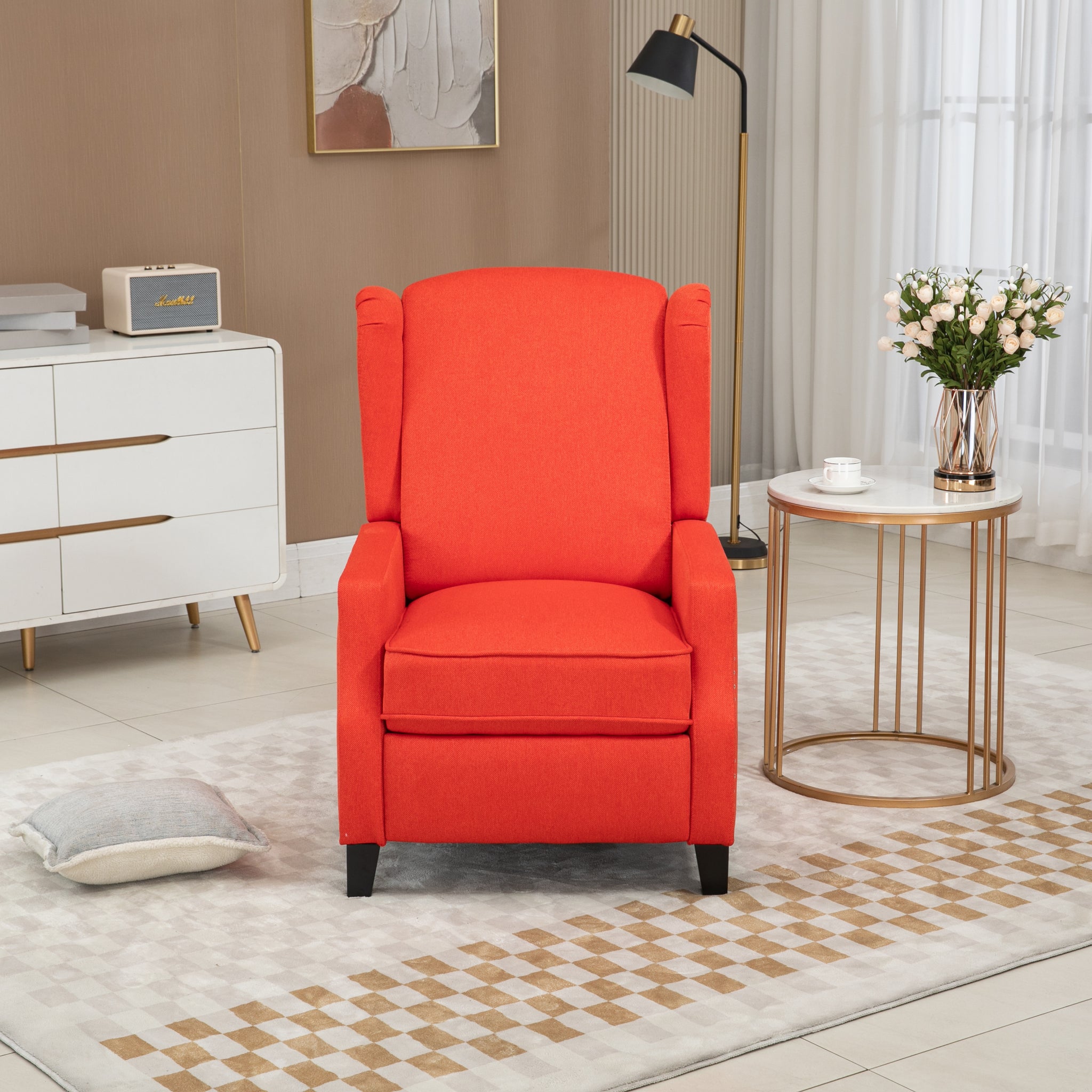 COOLMORE Modern Comfortable Upholstered leisure chair red-linen