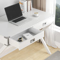 Computer Desk With Storage,Solid Wood Desk With Drawers, Modern Study Table For Home Office,Small Writing White Solid Wood Mdf