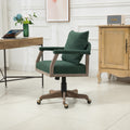 Coolmore Computer Chair Office Chair Adjustable Swivel Chair Fabric Seat Home Study Chair Emerald Boucle