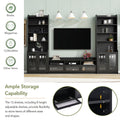 Chic Elegant Entertainment Wall Unit With Tall Cabinets, Modern Tv Console Table For Tvs Up To 65