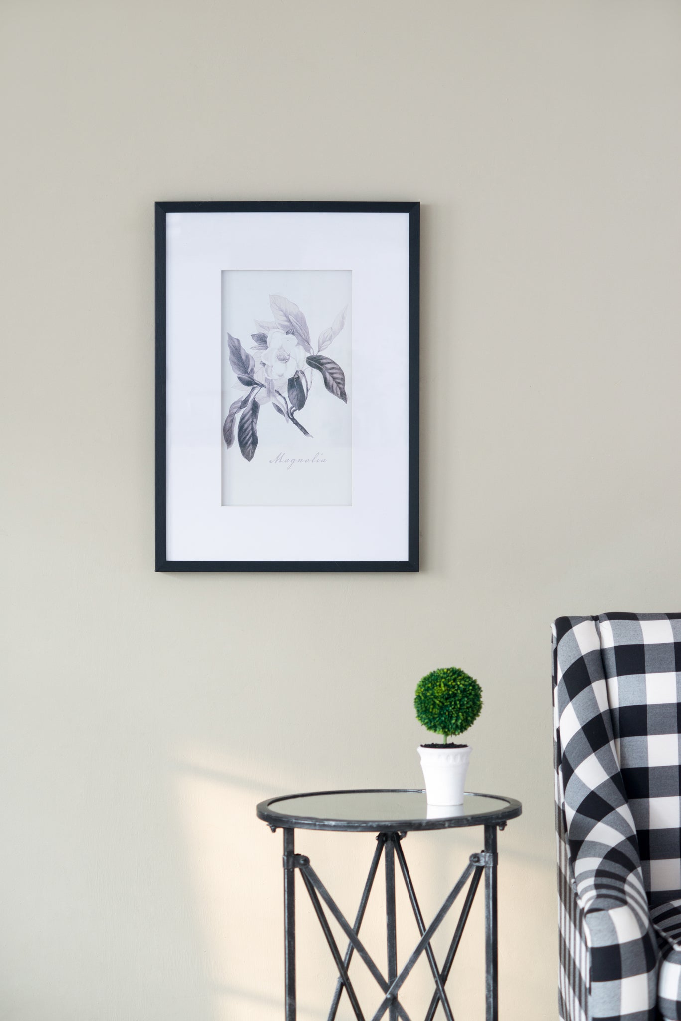 Set of 4 Botanical Wall Art Prints, Home Decor for white+black-plastic