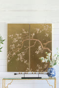 Set Of 2 Cherry Blossom Wall Art Panels, Wall Decor For Living Room Dining Room Office Bedroom, 21.5