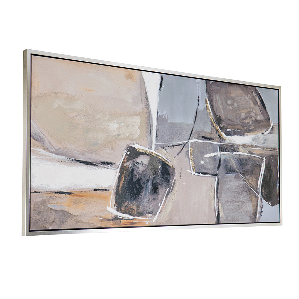 59" X 30" Large Modern Oil Painting, Framed Landscape Wall Art For Living Room Dining Room Office Bedroom Multicolor Polyester