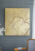 Set Of 2 Cherry Blossom Wall Art Panels, Wall Decor For Living Room Dining Room Office Bedroom, 21.5