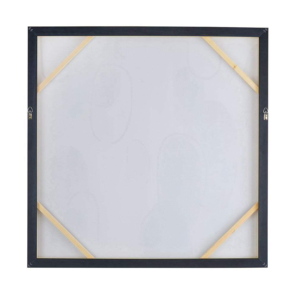 39.5" X 39.5" Modern Oil Painting, Square Framed Wall Art For Living Room Dining Room Office Multicolor Polyester