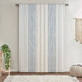 Cotton Printed Curtain Panel With Chenille Stripe And Lining Only 1 Pc Panel Multicolor Cotton