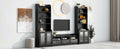 Chic Elegant Entertainment Wall Unit With Tall Cabinets, Modern Tv Console Table For Tvs Up To 65