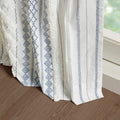 Cotton Printed Curtain Panel With Chenille Stripe And Lining Only 1 Pc Panel Multicolor Cotton