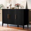 Featured Three Door Storage Cabinet With Metal Handles, Suitable For Corridors, Entrances, Living Rooms, And Study Rooms 1 2 Shelves Black Primary Living Space Shelves Included American Design Mdf