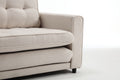 3 Fold Sofa,Convertible Futon Couch Sleeper Sofabed,Space Saving Seat,Pull Out Couch Bed For Living Room,Dark Gray & Light Gray & Beige,Velvet Linen Fabric Beige Velvet Wood Primary Living Space Medium Soft Loose Back Modern Square Arms Velvet 2 Seat