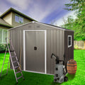 8Ft X 6Ft Outdoor Metal Storage Shed With Window Grey W540S00016 Grey Iron