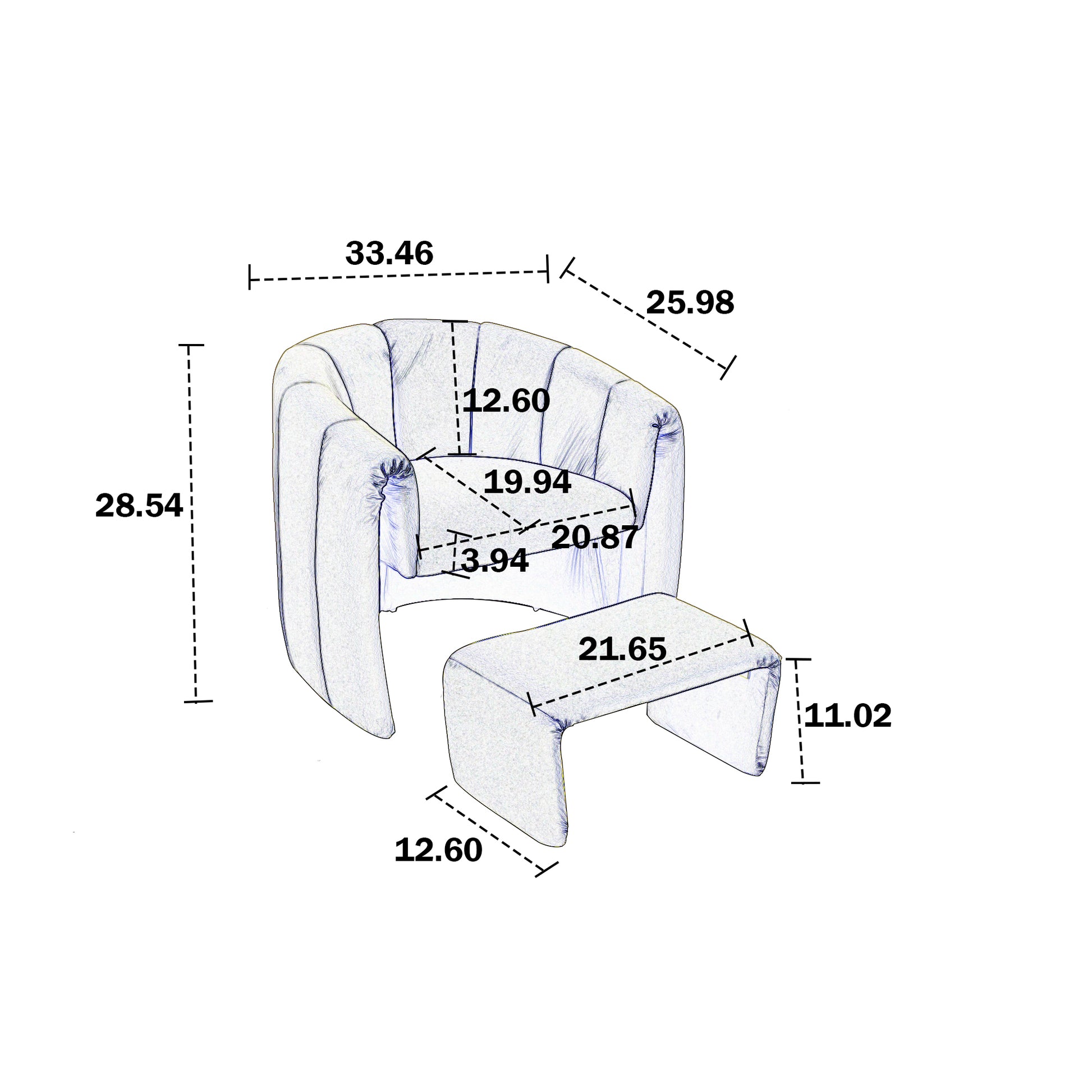 Coolmore Accent Chair With Ottoman, Mid Century Modern Barrel Chair Upholstered Club Tub Round Arms Chair For Living Room Bedroom Office Olive Green Velvet Olive Green Foam Velvet