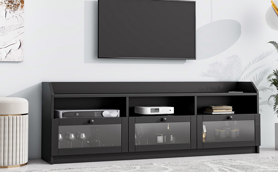 Sleek & Modern Design Tv Stand With Acrylic Board Door, Chic Elegant M