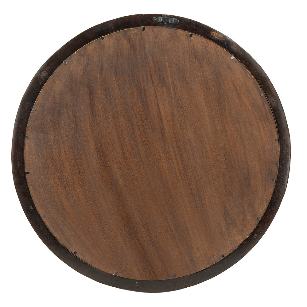 20x1.5"Transitional Decor Style Mango Wood Wall Mirror dark brown-wood