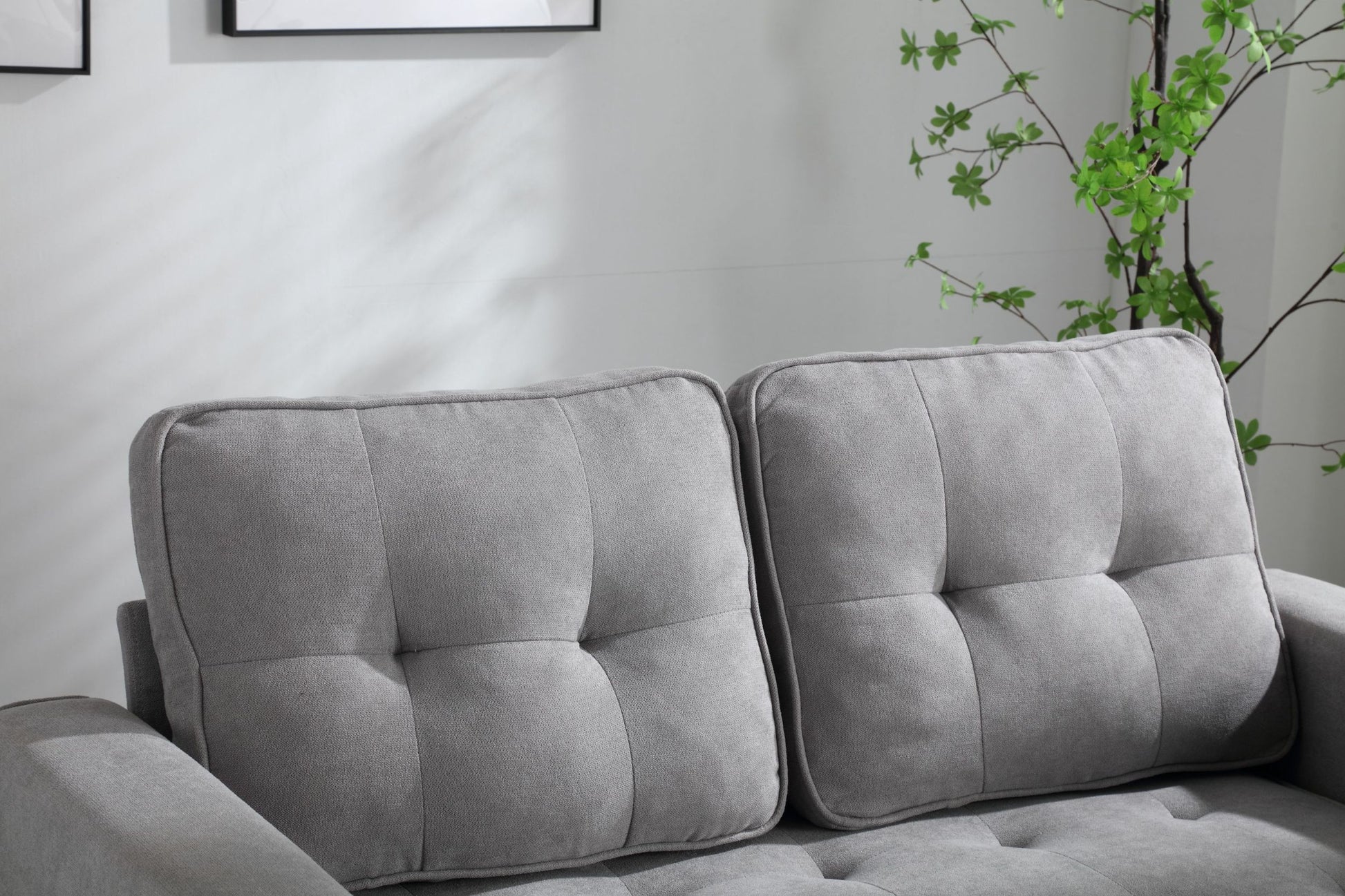 3 Fold Sofa,Convertible Futon Couch Sleeper Sofabed,Space Saving Seat,Pull Out Couch Bed For Living Room,Dark Gray & Light Gray & Beige,Velvet Linen Fabric Light Gray Velvet Wood Primary Living Space Medium Soft Loose Back American Design,Classic,Luxury