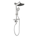 10 In Brushed Nickel Rain Showerhead, Hand Shower, Slide Bar, And Soap Dish Brushed Nickel Modern Brass Brass