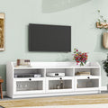 Sleek & Modern Design Tv Stand With Acrylic Board Door, Chic Elegant Media Console For Tvs Up To 65