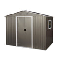 8Ft X 6Ft Outdoor Metal Storage Shed With Window Grey W540S00016 Grey Iron