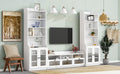 Chic Elegant Entertainment Wall Unit With Tall Cabinets, Modern Tv Console Table For Tvs Up To 65