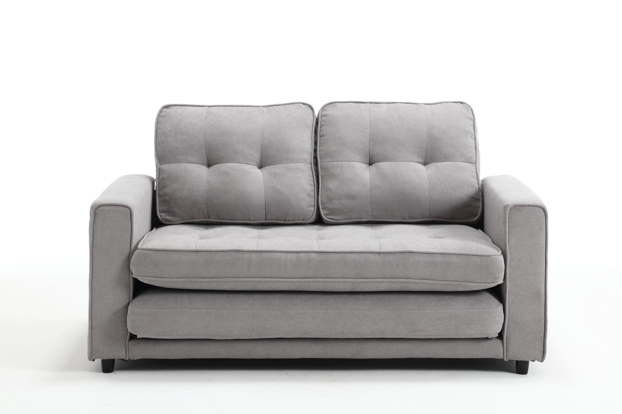 3 Fold Sofa,Convertible Futon Couch sleeper light gray-velvet-wood-primary living