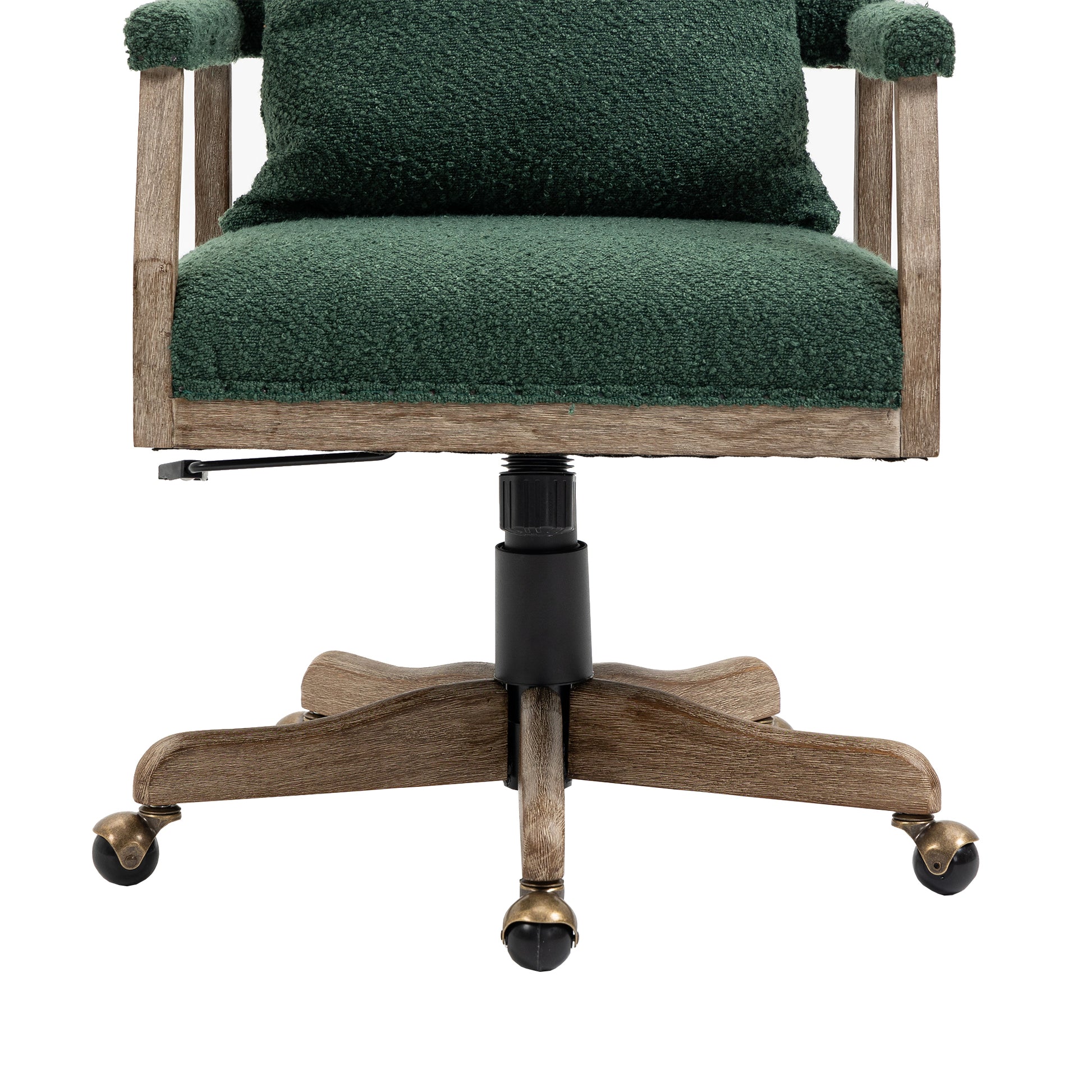 Coolmore Computer Chair Office Chair Adjustable Swivel Chair Fabric Seat Home Study Chair Emerald Boucle