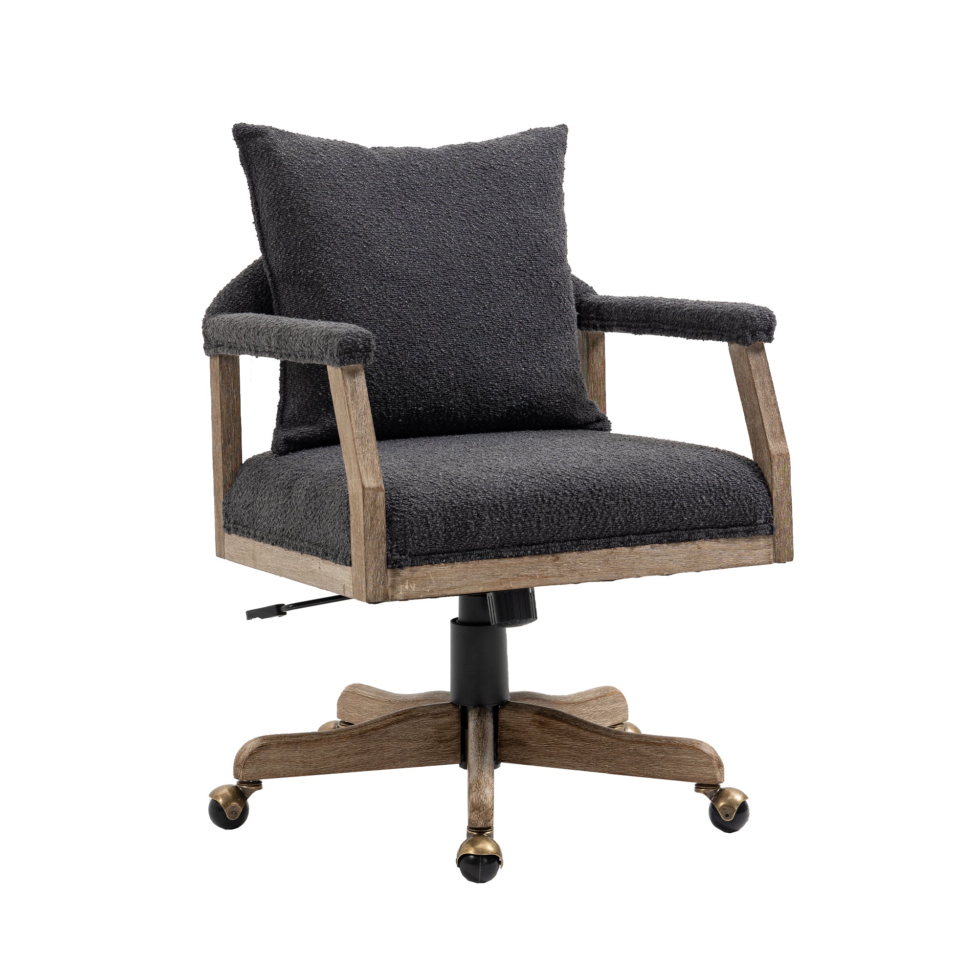 COOLMORE Computer Chair Office Chair Adjustable Swivel black-boucle