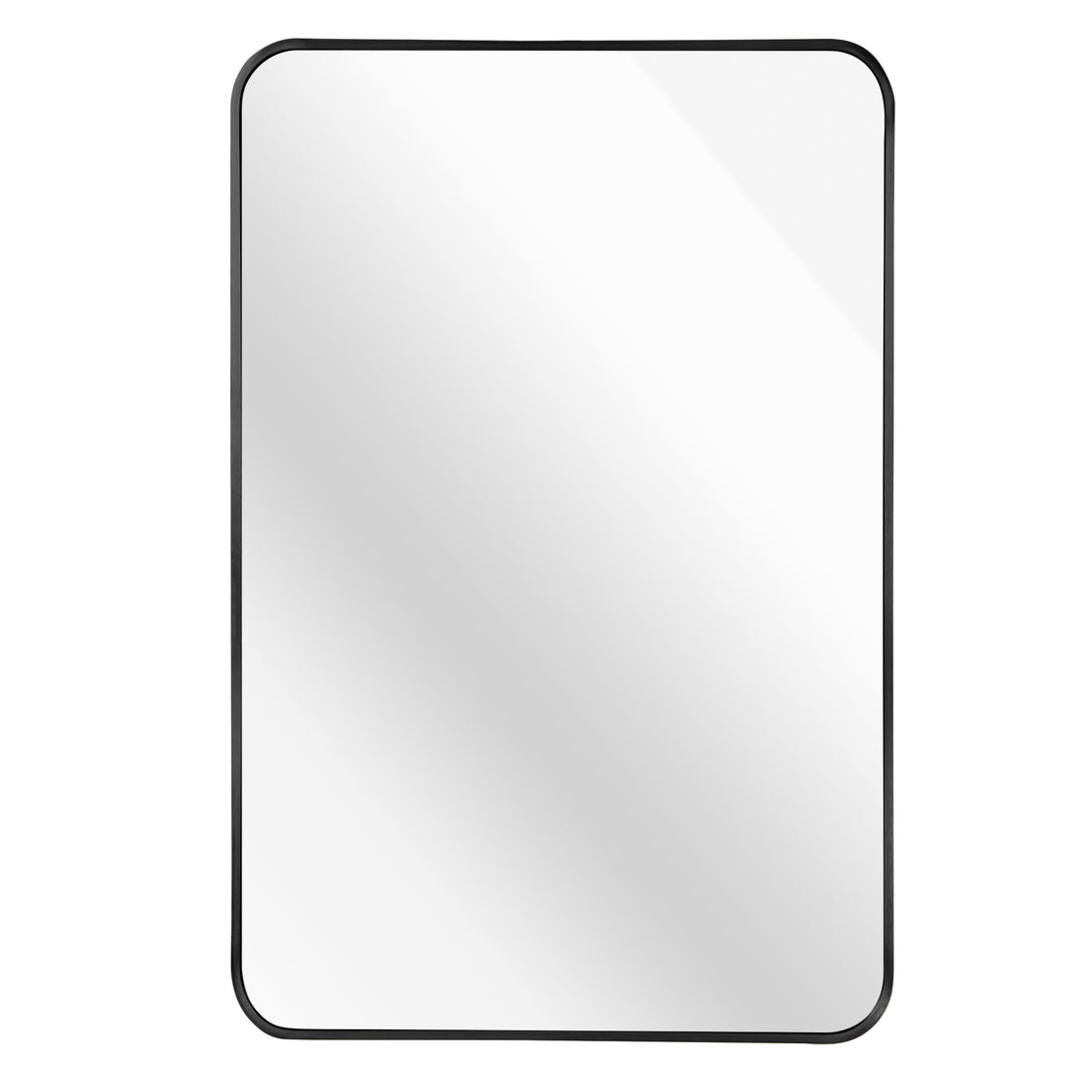 Black 24 "X36" Rectangular Bathroom Wall Mirror Black Classic,Modern Mdf Glass Aluminium