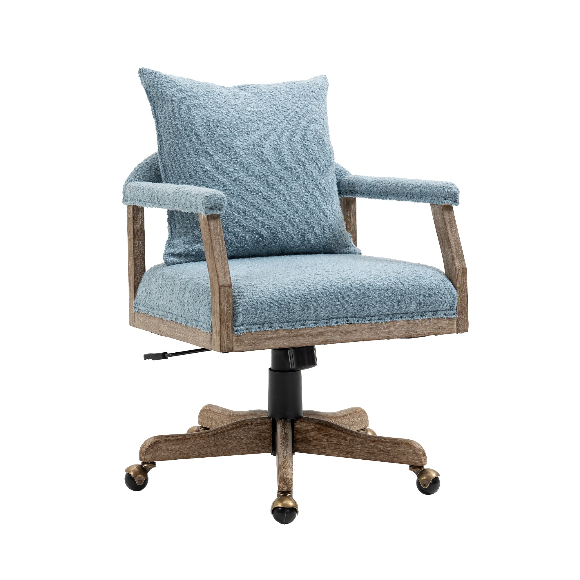 COOLMORE Computer Chair Office Chair Adjustable Swivel light blue-boucle