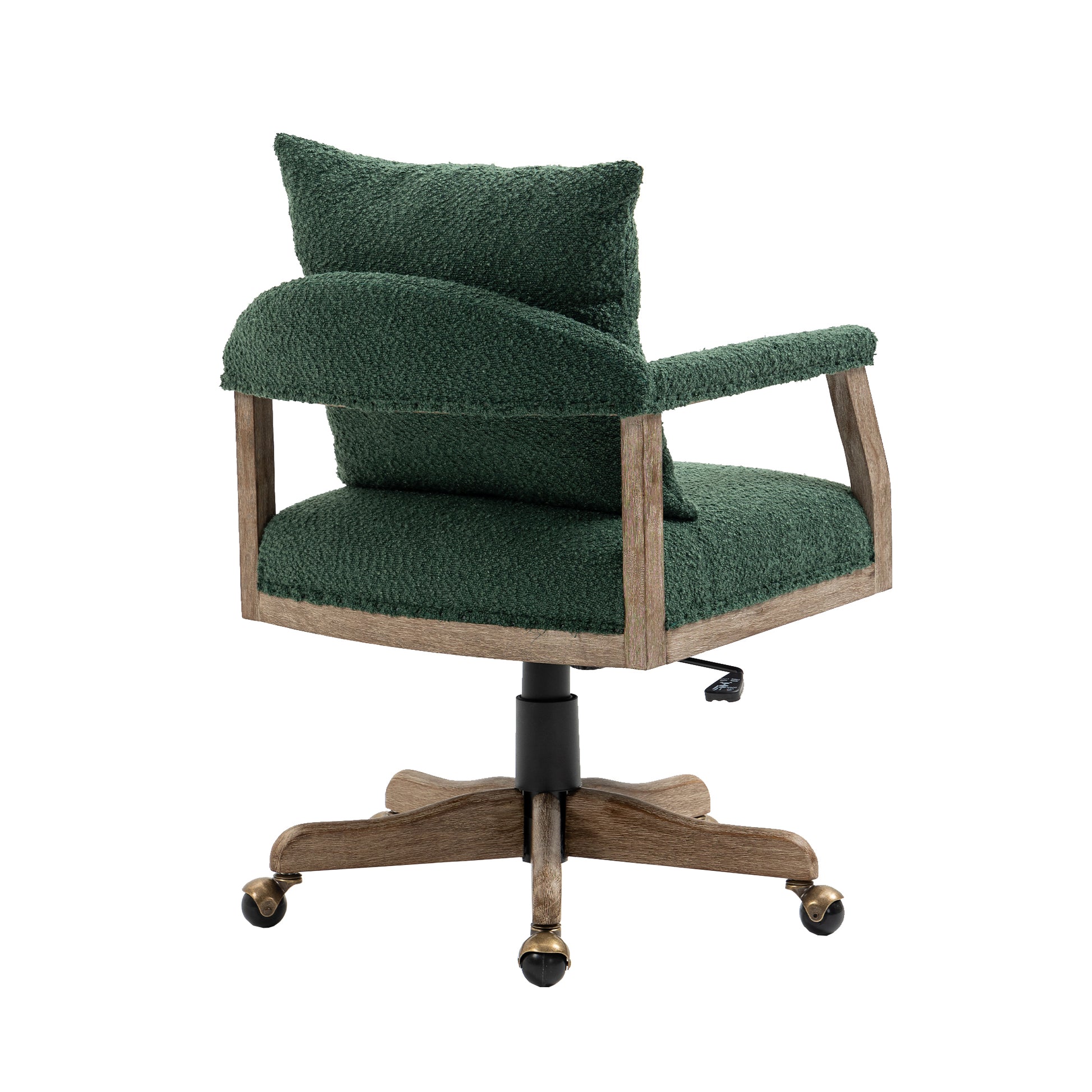 Coolmore Computer Chair Office Chair Adjustable Swivel Chair Fabric Seat Home Study Chair Emerald Boucle