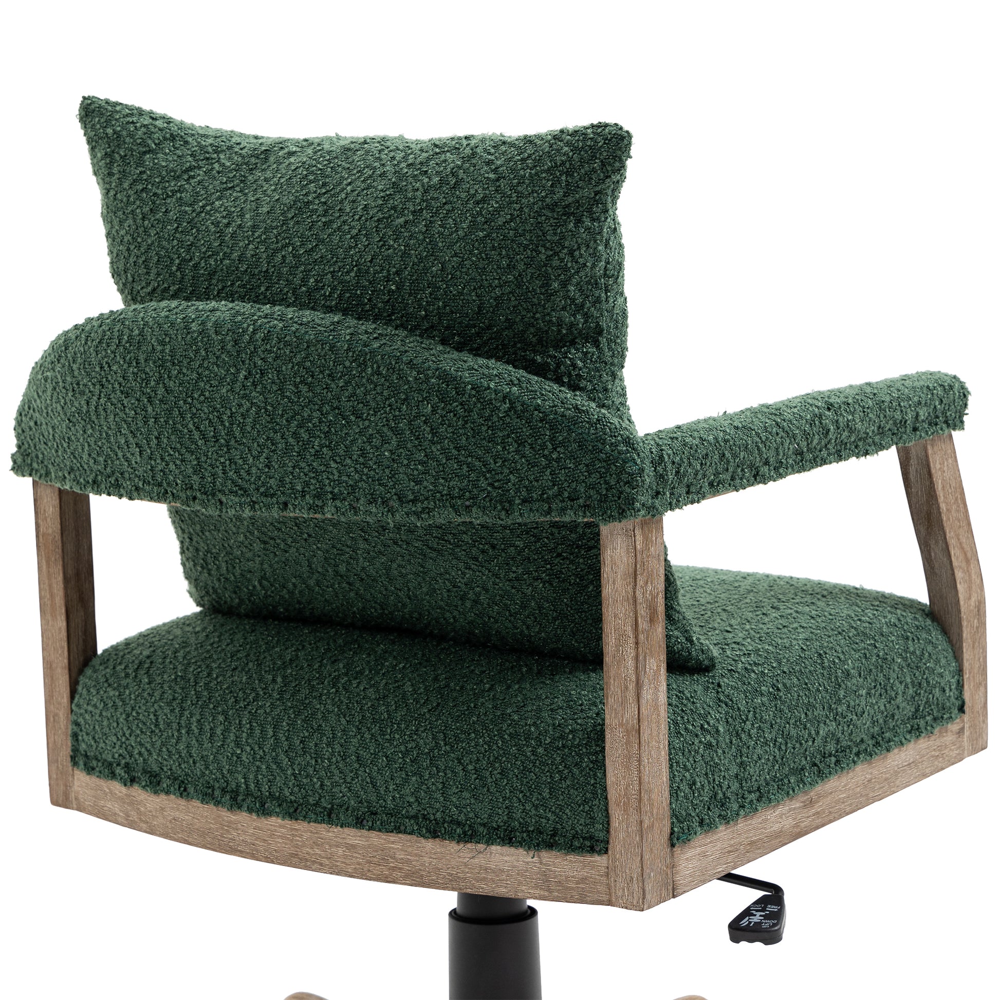 Coolmore Computer Chair Office Chair Adjustable Swivel Chair Fabric Seat Home Study Chair Emerald Boucle