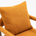 Coolmore Computer Chair Office Chair Adjustable Swivel Chair Fabric Seat Home Study Chair Orange Boucle